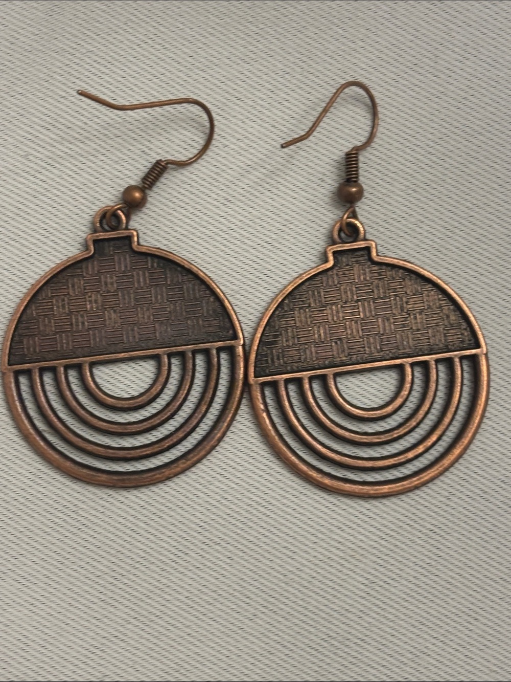 Boho Vintage Copper-Tone Geometric Drop Earrings - Women Jewelry